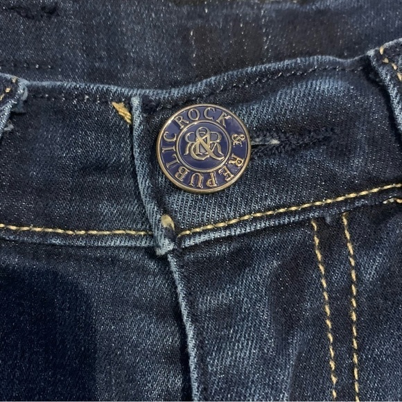 ROCK & REPUBLIC Kendall Cropped Dark Wash Jeans size 6 - Picture 4 of 7